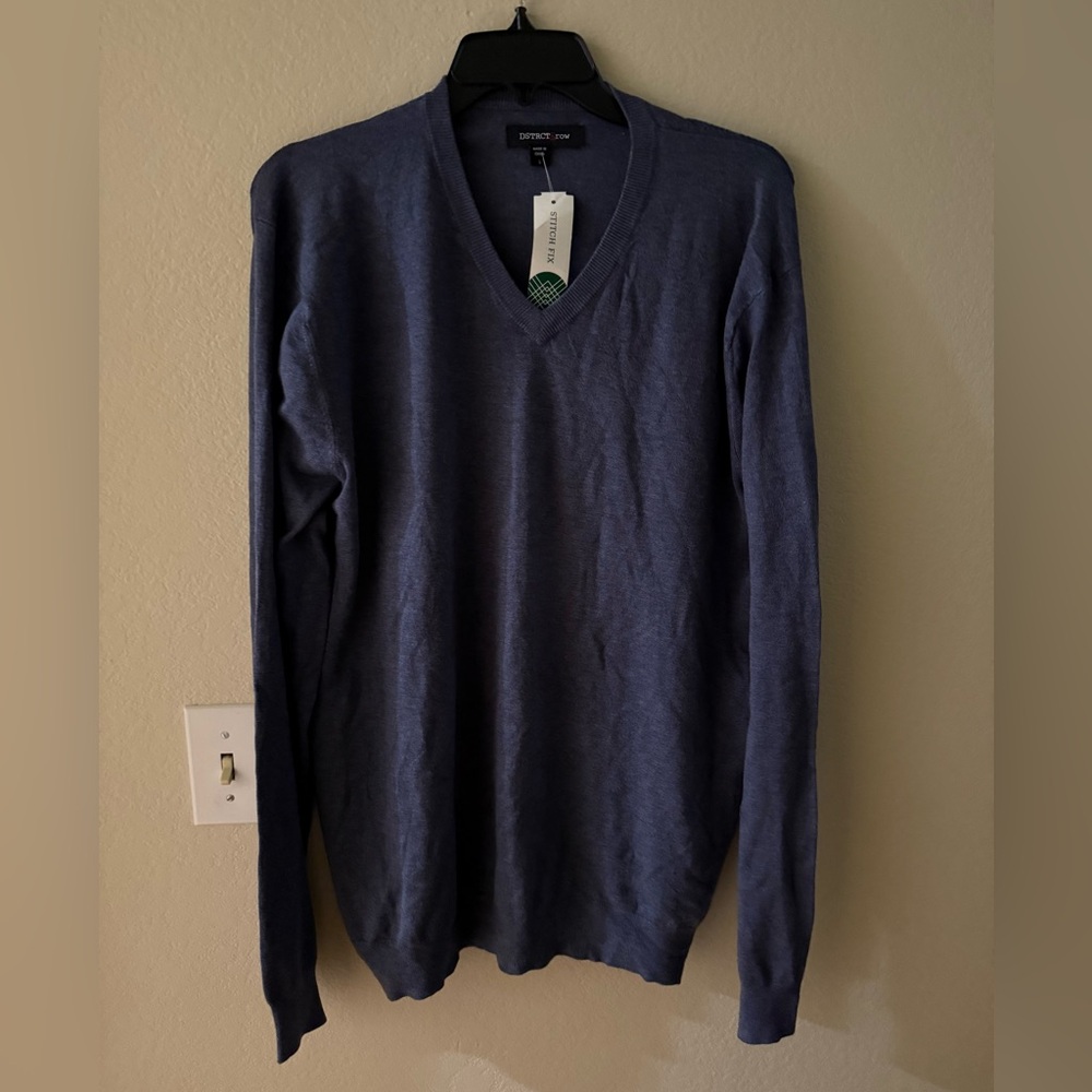 Dstrct & Row V-Neck Sweater Navy Heather - L